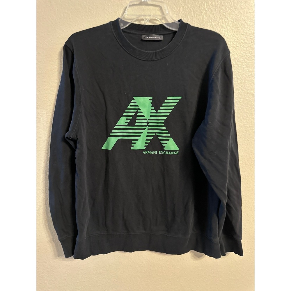 Armani Exchange Crewneck Sweatshirt AX Logo Black Pullover